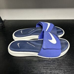 NIKE Men's Size 10 Ultra Comfort Slides Sandals Slippers 882687-402 Blue